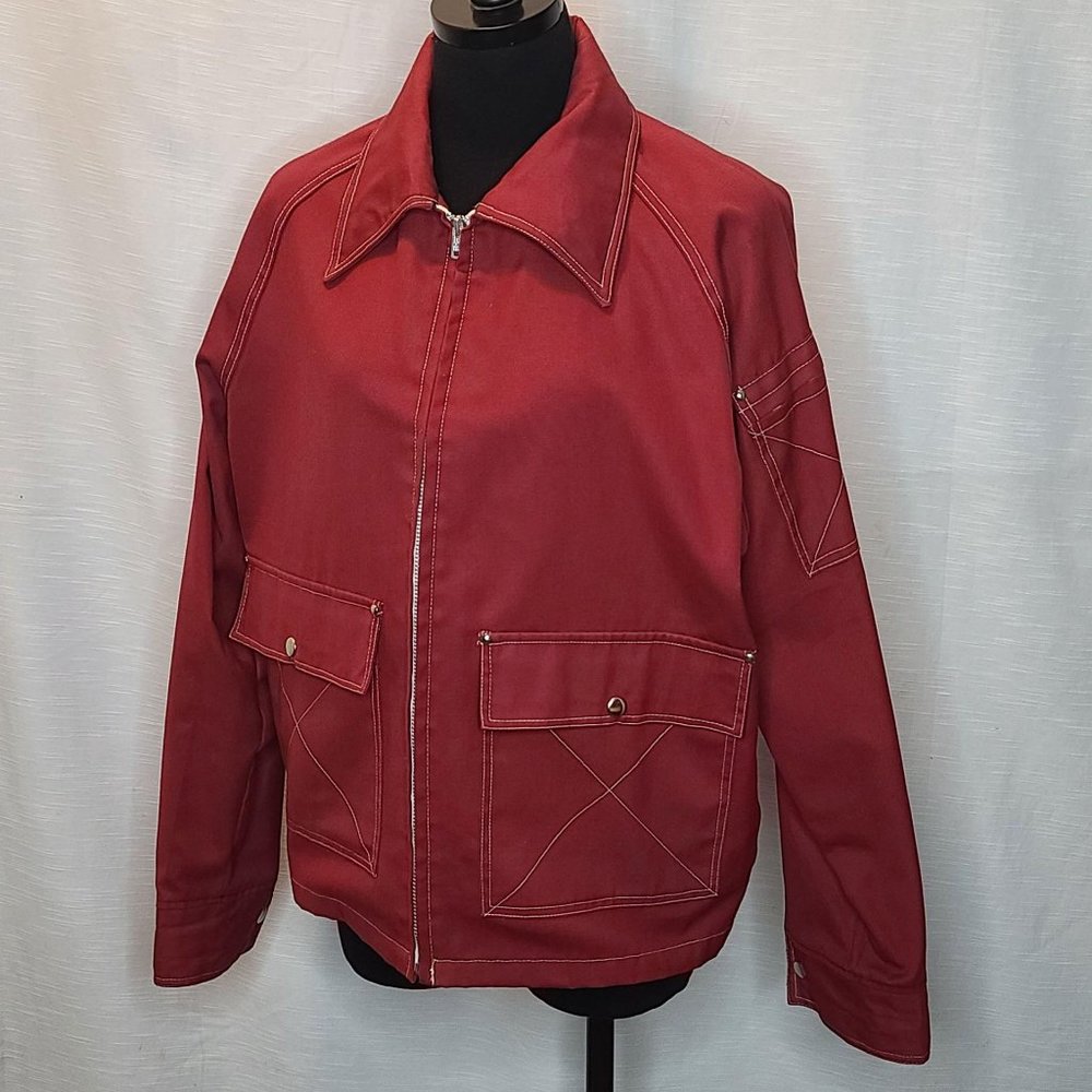 Robert Lewis Idea Mens Vintage Metal Zipper Jacket